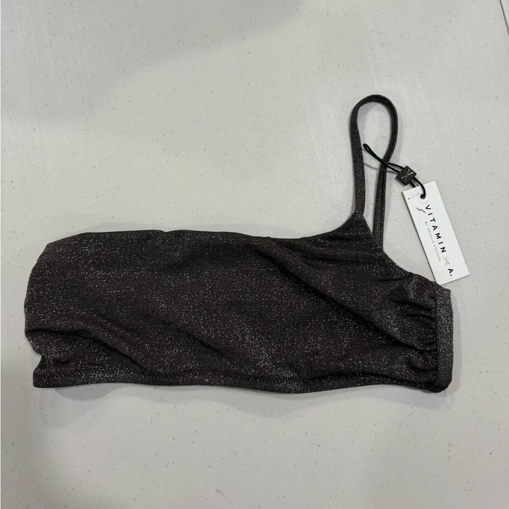 NWT Vitamin A Women One Shoulder‎ Bikini Top Size Small
